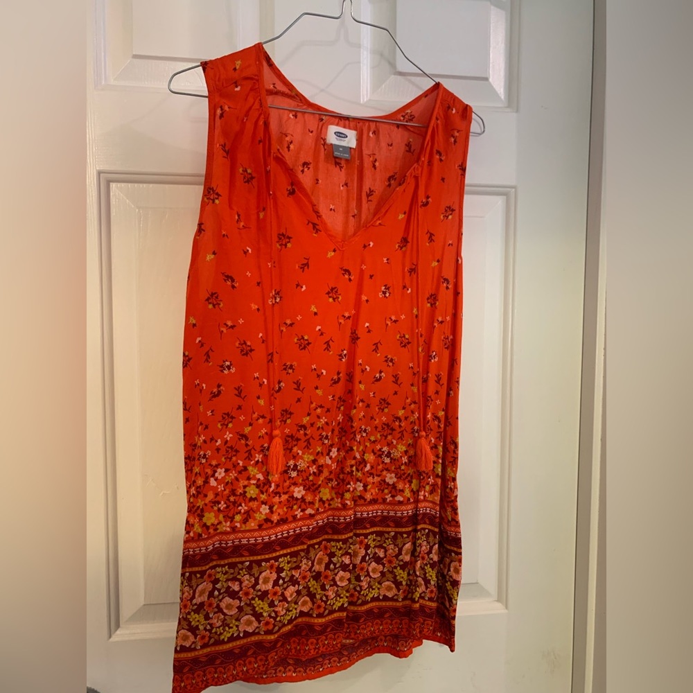 Orange bohemian print sleeveless top | never worn